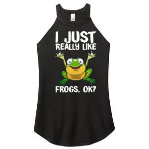 I Just Really Like Frogs Ok ? Funny Frog Gift Cool Tadpole Frog Lover Women's Perfect Tri Rocker Tank