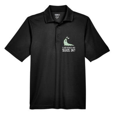 I Just Really Like Slugs Ok Funny Slug Men's Origin Performance Pique Polo