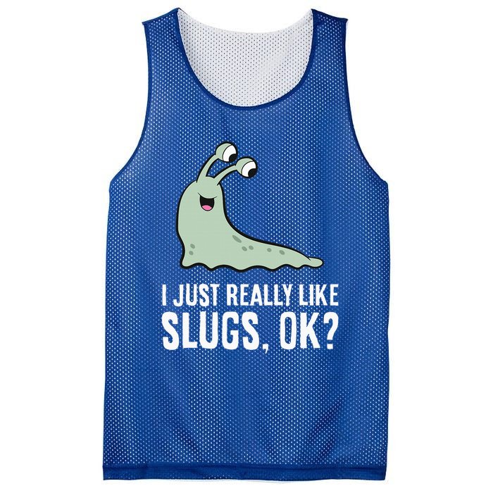 I Just Really Like Slugs Ok Funny Slug Mesh Reversible Basketball Jersey Tank