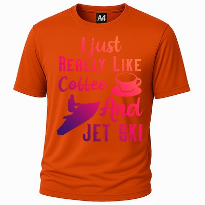 I Just Really Like Coffee And Jet Ski Water Sport Jet Skiing Gift Cooling Performance Crew T-Shirt