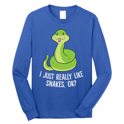 I Just Really Like Snakes Ok Funny Snake Reptile Python Funny Gift Long Sleeve Shirt