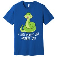 I Just Really Like Snakes Ok Funny Snake Reptile Python Funny Gift Premium T-Shirt