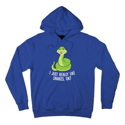 I Just Really Like Snakes Ok Funny Snake Reptile Python Funny Gift Tall Hoodie