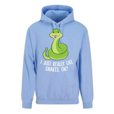 I Just Really Like Snakes Ok Funny Snake Reptile Python Funny Gift Unisex Surf Hoodie