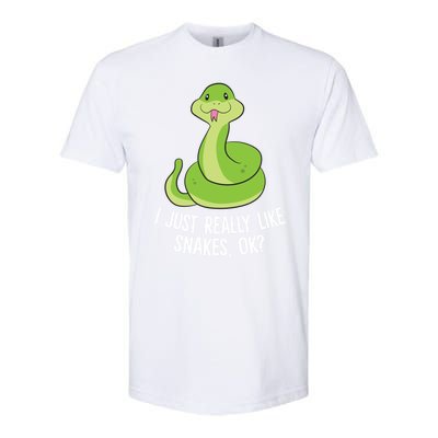 I Just Really Like Snakes Ok Funny Snake Reptile Python Funny Gift Softstyle CVC T-Shirt