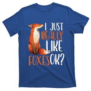 I Just Really Like Foxes Ok? Cute Fox Gift Great Gift T-Shirt