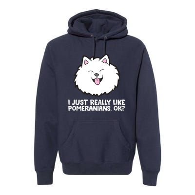 I Just Really Like Pomeranians Ok Cute Pomeranian Dog Premium Hoodie