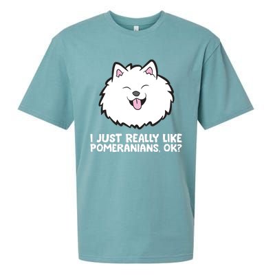 I Just Really Like Pomeranians Ok Cute Pomeranian Dog Sueded Cloud Jersey T-Shirt