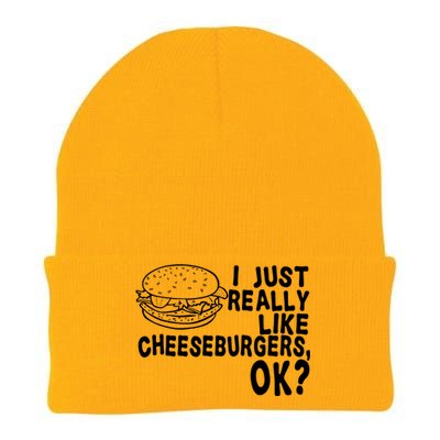 I Just Really Like Cheeseburgers Ok Knit Cap Winter Beanie