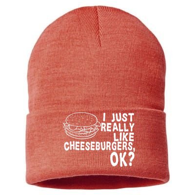 I Just Really Like Cheeseburgers Ok Sustainable Knit Beanie