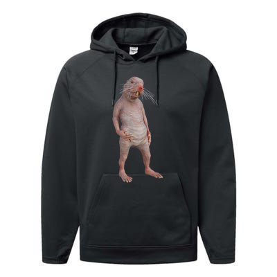 I Just Really Like Naked Moles Ok Funny Naked Mole Rat Performance Fleece Hoodie