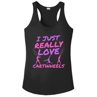 I Just Really Love Cartwheels Cute Gymnastics Cartwheel Ladies PosiCharge Competitor Racerback Tank