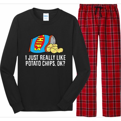 I Just Really Like Potato Chips Ok Love Potato Chips Long Sleeve Pajama Set