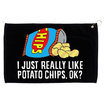 I Just Really Like Potato Chips Ok Love Potato Chips Grommeted Golf Towel