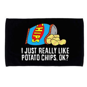 I Just Really Like Potato Chips Ok Love Potato Chips Microfiber Hand Towel