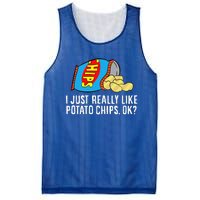 I Just Really Like Potato Chips Ok Love Potato Chips Mesh Reversible Basketball Jersey Tank