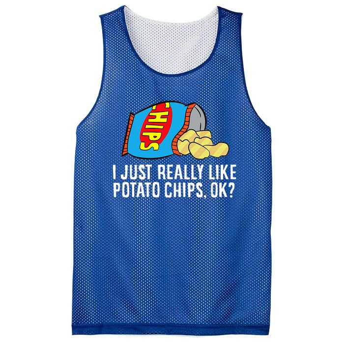 I Just Really Like Potato Chips Ok Love Potato Chips Mesh Reversible Basketball Jersey Tank