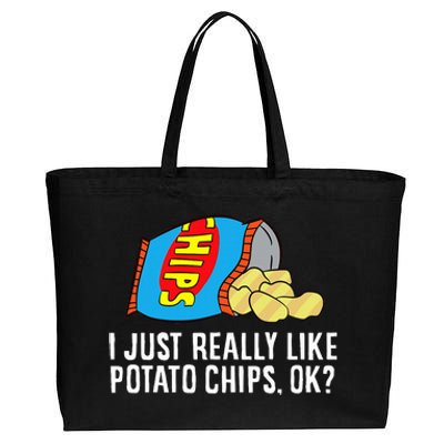 I Just Really Like Potato Chips Ok Love Potato Chips Cotton Canvas Jumbo Tote