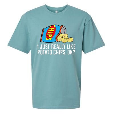 I Just Really Like Potato Chips Ok Love Potato Chips Sueded Cloud Jersey T-Shirt