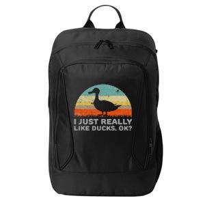 I Just Really Like Ducks Ok City Backpack