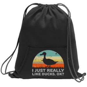 I Just Really Like Ducks Ok Sweatshirt Cinch Pack Bag