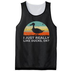 I Just Really Like Ducks Ok Mesh Reversible Basketball Jersey Tank