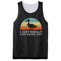 I Just Really Like Ducks Ok Mesh Reversible Basketball Jersey Tank