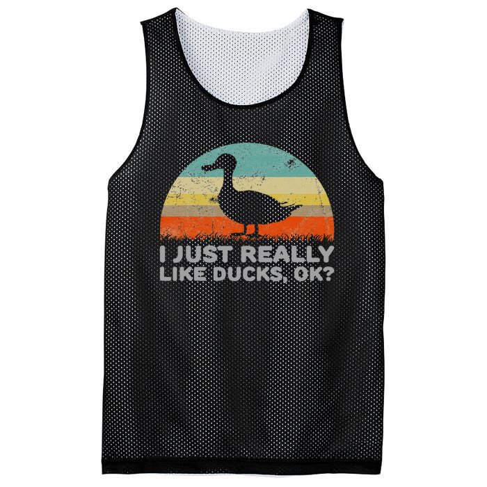 I Just Really Like Ducks Ok Mesh Reversible Basketball Jersey Tank