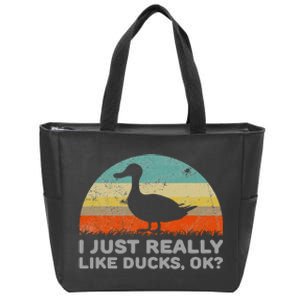 I Just Really Like Ducks Ok Zip Tote Bag