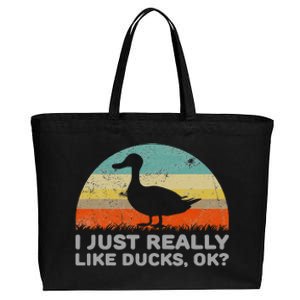 I Just Really Like Ducks Ok Cotton Canvas Jumbo Tote