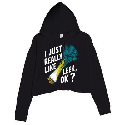 IM Just Really Into Leek Ok Crop Fleece Hoodie