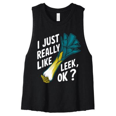 IM Just Really Into Leek Ok Women's Racerback Cropped Tank