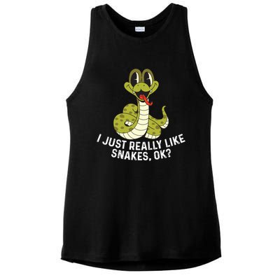 I Just Really Like Snakes Ok Reptile Gift Ladies PosiCharge Tri-Blend Wicking Tank