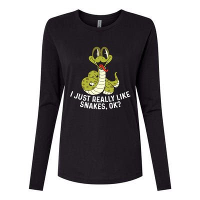 I Just Really Like Snakes Ok Reptile Gift Womens Cotton Relaxed Long Sleeve T-Shirt