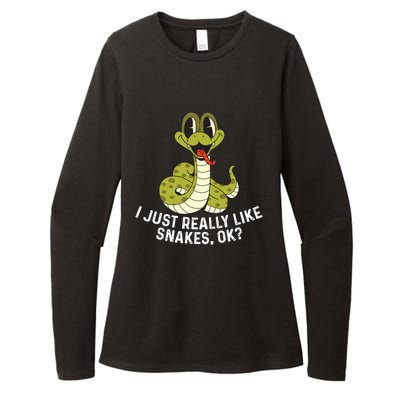 I Just Really Like Snakes Ok Reptile Gift Womens CVC Long Sleeve Shirt