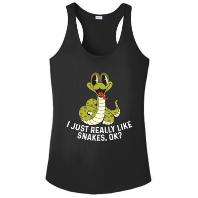 I Just Really Like Snakes Ok Reptile Gift Ladies PosiCharge Competitor Racerback Tank