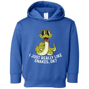 I Just Really Like Snakes Ok Reptile Gift Toddler Hoodie