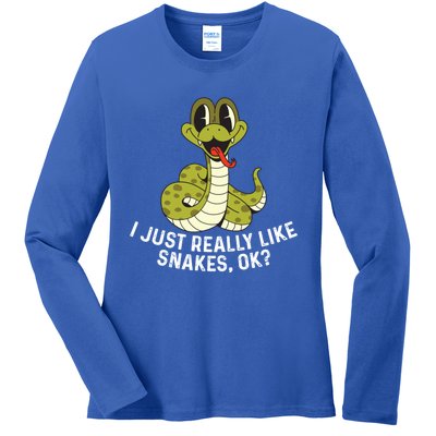 I Just Really Like Snakes Ok Reptile Gift Ladies Long Sleeve Shirt