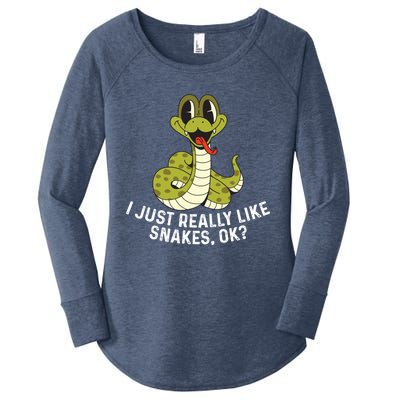 I Just Really Like Snakes Ok Reptile Gift Women's Perfect Tri Tunic Long Sleeve Shirt