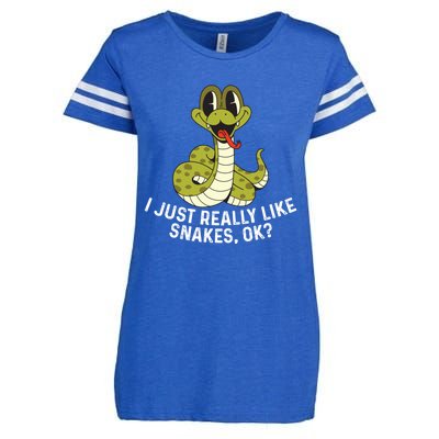 I Just Really Like Snakes Ok Reptile Gift Enza Ladies Jersey Football T-Shirt