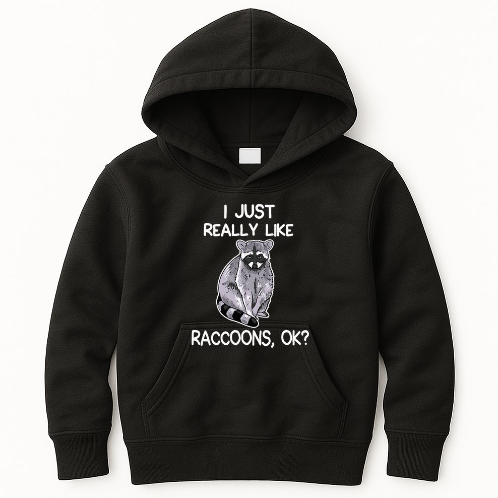 I Just Really Like Raccoons Ok Lover Gift Raccoon Love Kids Hoodie