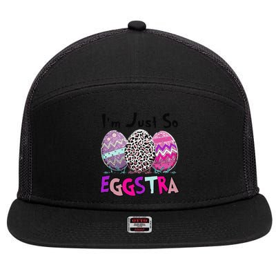 I'm Just So Eggstra Funny Egg Easter Baskets For 7 Panel Mesh Trucker Snapback Hat