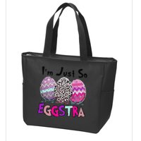 I'm Just So Eggstra Funny Egg Easter Baskets For Zip Tote Bag