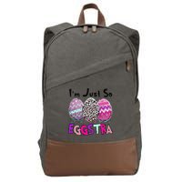 I'm Just So Eggstra Funny Egg Easter Baskets For Cotton Canvas Backpack