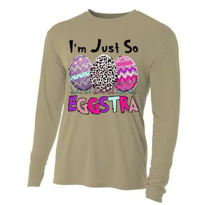 I'm Just So Eggstra Funny Egg Easter Baskets For Cooling Performance Long Sleeve Crew