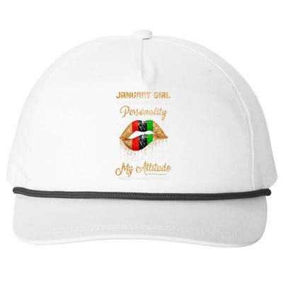 I'm January Sexy Lip Black Wo Aquarius Birthday Gift Snapback Five-Panel Rope Hat