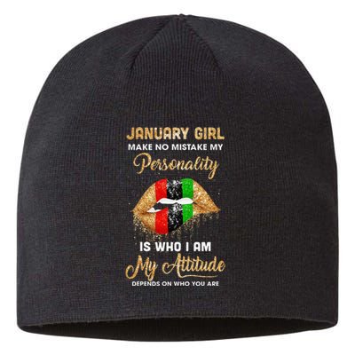 I'm January Sexy Lip Black Wo Aquarius Birthday Gift Sustainable Beanie