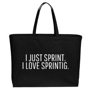 I Just Sprint I Love Sprinting Cotton Canvas Jumbo Tote