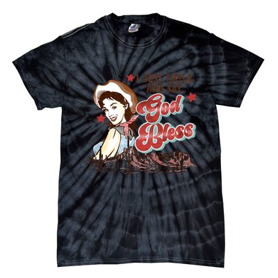 I Just Smile And Say God Bless Cowgirl Western Tie-Dye T-Shirt