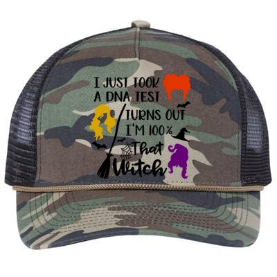 I Just Took A Dna Test Turns Out I'm 100 That Witch Halloween Quote Retro Rope Trucker Hat Cap